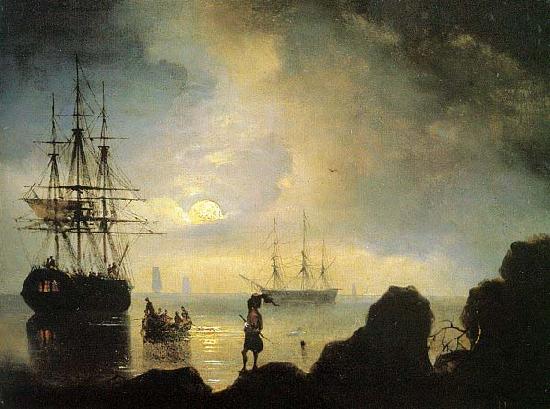 Ivan Aivazovsky Fishermen on the shore oil painting image